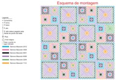 an image of a quilt pattern with different colors and patterns on it, as well as the