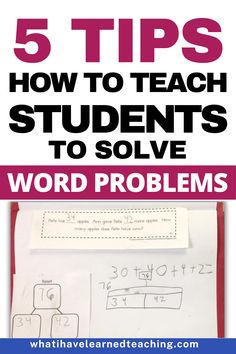 five tips on how to teach students to solve word problems