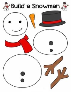 a snowman cut out with the words build a snowman