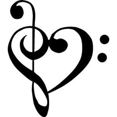 a treble with music notes in the shape of a heart