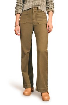 Faherty Stretch Terry Wide Leg Pants | Nordstromrack Wardrobe Pieces, Workwear Fashion, 70s Inspired, Style Aesthetic, Fall Wardrobe, Mom Style, New Trends, Leg Pants, Nordstrom Rack