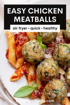 These gluten free chicken meatballs are extra juicy, flavorful, and so easy to make in 15 minutes in the air fryer. Serve them with your favorite red sauce or pesto pasta for an easy meal prep lunch or weeknight dinner. This homemade chicken meatball recipe is healthy, oil-free, and gluten-free! Ready to take control of your health? Dive into practical tips and insightful guidance on living a balanced, vibrant life. Click now to start your wellness journey! Air Fryer Chicken Meatballs, Air Fryer Turkey Meatballs, Chicken Meatballs Healthy, Spinach Meatballs, Air Fryer Turkey, Easy Meal Prep Lunches, Healthy Oil, Chicken Meatball, Chicken Meatball Recipes