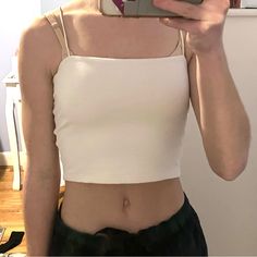 Nwot Size Small Aeropostale Cropped White Bungee Cami White Casual Crop Top With Adjustable Straps, Casual White Crop Top With Adjustable Straps, Aeropostale, Color White, Womens Tops, Tank Tops, Anime, Women Shopping, White