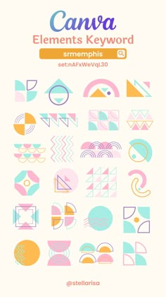 an advertisement for the canva elements keyword, which includes geometric shapes and lines