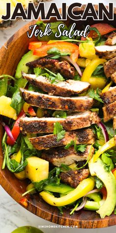 Jamaican Jerk Salad Jerk Shrimp Salad, Caribbean Salad Dressing, Jerk Salmon Salad, Jamaican Salad Dressing, Carribean Salad Recipes, Caribbean Salads, Caribbean Salad Recipes, Carribean Salad