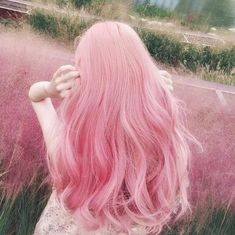 Long Pink Hair, Light Pink Hair, Pastel Pink Hair, Long Curly Wig, Dyed Hair Inspiration, As Pictures, Size Difference, Curly Wig, Hair Inspo Color