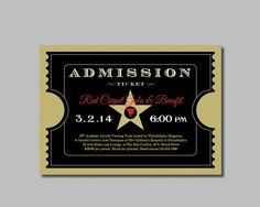 a ticket for the red carpet gala and benefit event with an image of a star on it