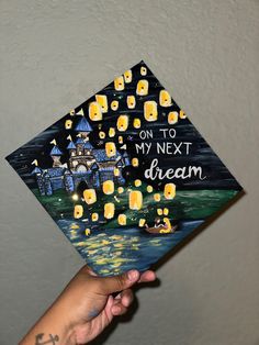 tangled hand art painting Creative Graduation Caps, Graduation Cap Ideas, College Grad Cap Ideas, Grad Cap Decorated, Graduation Cap Decoration Diy, High School Graduation Cap, College Graduation Cap Decoration, Grad Hat, Grad Cap Designs