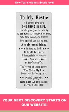 Metal plaque: To My Bestie! Heart design. Best friend gift. New Year Message For Best Friend, Happy New Year Bestie, Best Friend Wishes, Best New Year Message, New Years Eve Messages, Happy New Year Status, New Year Status, Sketch Images, Best Friend Thoughts