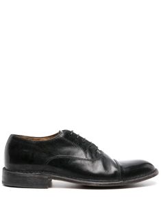 black calf leather smooth grain round toe front lace-up fastening branded leather insole rubber sole low stacked heel This piece comes with a certificate of authenticity. Derby Shoes, Stacked Heel, Shoes Black, Lace Front, Calf Leather, Black Shoes, Derby, Rubber Sole, Oxford Shoes