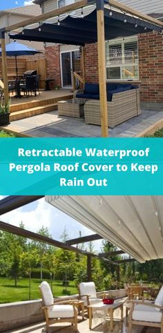 Pergola provides a good atmosphere to enjoy the outdoors, and having a retractable waterproof cover is a step ahead for more comfort.  Here are some of the best retractable pergola roof cover for you. Waterproof Pergola, Build A Pergola, Hot Tub Pergola, Pergola Roof, Backyard Covered Patios, Diy Gazebo, Gazebo Roof