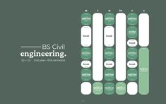 the bsc civil engineering poster is shown in green and white, with text that reads bsc civil engineering