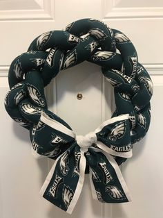 a wreath with the philadelphia eagles on it