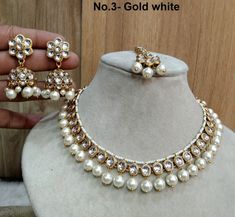 Luxury Bollywood Kundan Necklace With Tilla, Luxury Kundan Bridal Necklace With Polished Beads, Stone Jewelry Necklace Indian, Luxury Pink Temple Jewelry Style Kundan Necklace, White Jewellery Set, Kundan Jewellery Set Necklaces, Kundan Jewellery Set Royals, Kundan Necklace Simple, Kundan Jewellery Set Simple