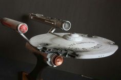 a model of a star trek ship on display