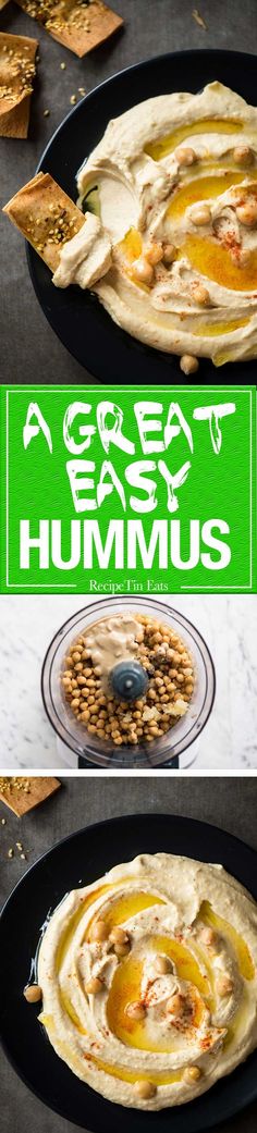 the hummus are being prepared and ready to be eaten