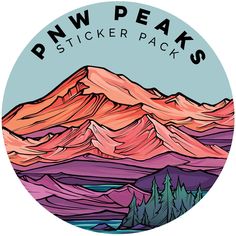 the logo for pnw peaks sticker packs