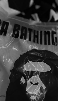 a black and white photo of a bathing bag