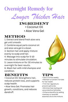 Dreaming of longer, thicker hair? Try this effective overnight remedy for luscious locks by morning. Ideal for college girls seeking quick hair growth solutions.  Give this remedy a try tonight and wake up with longer, thicker hair! Share your hair transformation with us!  #strongerhair #coconutoilbenefits #aloeverahairmask #lengthgoals #healthyhairjourney How To Make My Hair Thicker Natural, Diy Thicker Hair Remedies, Thicker Hair Remedies, Should I Wash My Hair, Oily Hair Remedies, Hair Oil Benefits, Overnight Remedies, Hair Growth Serum Diy, Herbal Hair Rinse