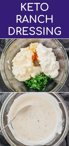 keto ranch dressing in a glass bowl