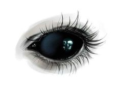 an eye with long lashes and black eyeshade