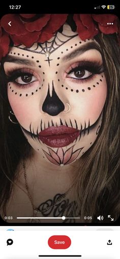 Grime Haloween, Halloween Hairdos, Dead Makeup Look, Day Of The Dead Outfit, Mexican Outfits, Muertos Makeup, Day Of The Dead Makeup, Maquillage Halloween Simple