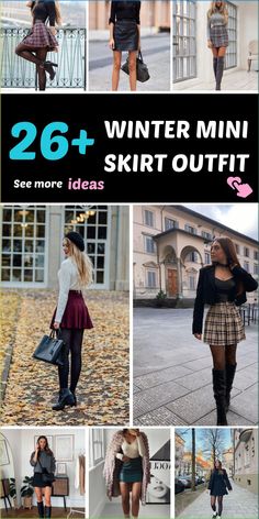 Upgrade your winter wardrobe effortlessly with our stylish mini skirt ensembles! Keep warm and fashionable by combining them with tights and boots. Face the chilly season with confidence while flaunting your trendy outfit choices. Discover a chic way to rock the cold weather in style. Winter Mini Skirt Outfit, Winter Mini Skirt, Mini Skirt Outfit Winter, Winter Mini Skirts, Mini Skirt Outfit, Retro Looks, Fashion Tips And Tricks, Outfit Choices