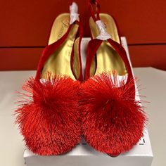 Stylist Pump Shoes Size 8 , New Red Slip-on Heels For Party, Red Pointed Toe Heels For Christmas, Red Synthetic Slip-on Heels, Red Round Toe Heels For Christmas, Boutique Shoes, Fancy Fashion, Hold Me Tight, Shoe Boutique, Red Shoes