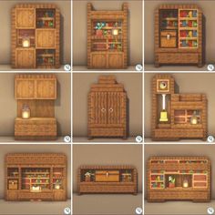 several different types of wooden furniture in various positions