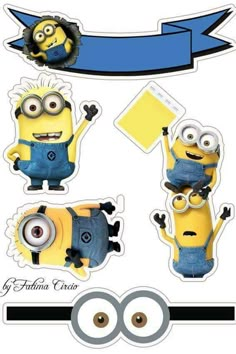 the despicable minion stickers are on display