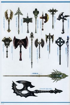 an image of various types of swords