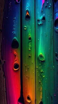 colorful wood with water drops on it