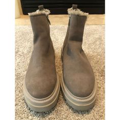 Steven New York Women’s Gray Inside Faux Fur Boots Size 7.5 Nwot Steven New York Boots, Anthropologie Boots, Madden Girl Boots, Short Brown Boots, Blue High Tops, Leopard Print Booties, Platform Heels Boots, Moccasins Style, Tan Booties