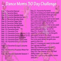 the dance mom's 30 day challenge