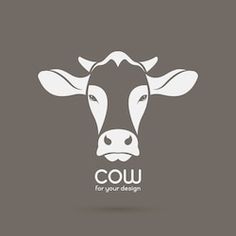 a cow's head on a gray background with the words cow for your design