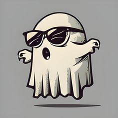 an illustration of a ghost wearing sunglasses