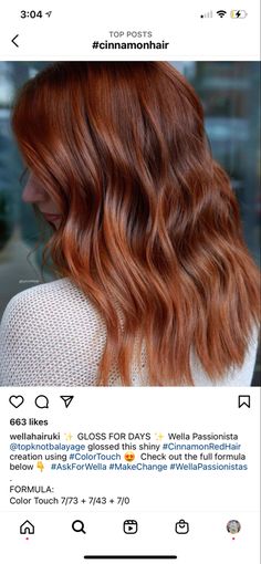 Cowboy Copper Wella Formula, Wella Copper Formula, Wella Koleston, Wella Hair Color, Wella Hair, Wella Color