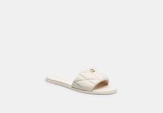 COACH®: Holly Sandal With Quilting Signature For A, White Sandals, Quilted Leather, Sophisticated Style, Flat Sandals, Women's Shoes Sandals, Shoes Sandals, Leather Upper, Quilting