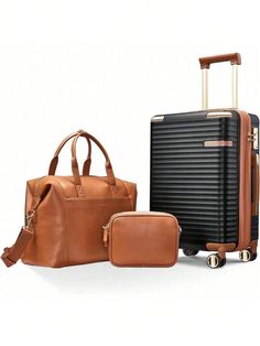 Joyway Carry on Luggage Sets, Expandable Hard Shell Carry-on Suitcase with Spinner Wheels, Lightweight Travel Luggage with TSA Lock
Luggage Set 2 Piece: This carry on luggage set includes a 20-inch carry-on suitcase and a leather travel bag. In addition, the luggage set is made of ABS material with a strong shell to ensure durability.
Expandable 20% Capacity: The hard shell carry on luggage is equipped with expansion zippers, which can increase the capacity by 20%. Meanwhile, the interior of the Large Capacity Brown Luggage For Business Trips, Brown Large Capacity Luggage For Business Trips, Classic Brown Travel Accessories With Luggage Sleeve, Brown Luggage With Luggage Sleeve For Travel, Rectangular Brown Luggage For Travel, Brown Rectangular Luggage For Travel, Brown Leather Luggage With Luggage Sleeve For Trip, Brown Luggage With Sleeve For Trips, Rectangular Brown Travel Accessories For Business Trips