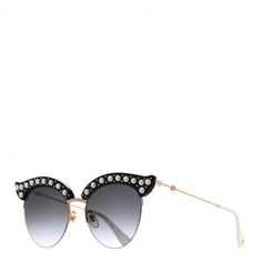 Gucci Pearl Cat Eye Sunglasses Gg0212s Black Size Height: 2.25 In Width: 5.75 In Length: 5.50 In These Are Authentic Gucci Pearl Cat Eye Sunglasses Gg0212s In. These Stylish Sunglasses Have Large Black Cat-Eye Rims With Pearls And Gold Studs. The Glasses Feature Gray Lenses And A Metal Gg Emblem At The Temple. Elegant Gucci Sunglasses For Evening, Luxury Gucci Cat Eye Sunglasses For Summer, Gucci Elegant Cat Eye Sunglasses With Gradient Lenses, Gucci Luxury Cat Eye Sunglasses For Evening, Chic Gucci Cat Eye Sunglasses, Gucci Cat Eye Polarized Sunglasses For Evening, Chic Gucci Cat Eye Sunglasses With Mirrored Lenses, Elegant Gucci Cat Eye Sunglasses For Evening, Designer Gucci Cat Eye Sunglasses