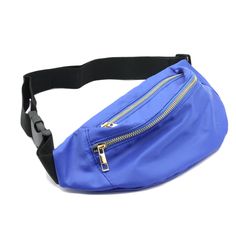 a blue fanny bag on a white background