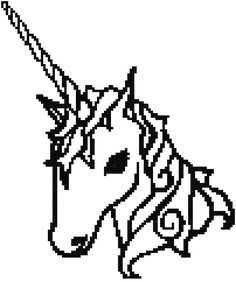 the head of a unicorn is drawn in black and white