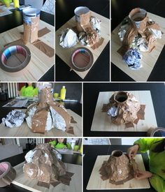 the process of making a paper bag sculpture