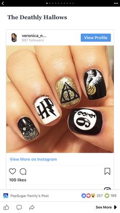 Hp Nails, Coffin Acrylic Nails, Nail Art Disney, Cute Acrylic Nail Designs, Pretty Nail Designs