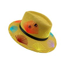 A fashionista's must-have for summer, the Mavis Herrera Summer Artisan Hat is sure to add flair to all your favorite warm-weather activities. Crafted with hand-embroidered detailing in on-trend boho style, this accessory is comfortable and ensures all-day wear with its elastic band. It's available in two sizes - Small/Medium (56-57 cm/22") and Large/XL (58-59 cm/23") - so you can find the perfect fit for you. With the Summer Artisan Hat, you can achieve the perfect look for any beach day or outd Trendy Flat Brim Sun Hat For Festival, Summer Embroidered Short Brim Hat, Summer Brimmed Hats With Embroidery, Embroidered Summer Hat With Short Brim, Artisan Summer Hats, Adjustable One-size Panama Hat For Summer, Handmade Summer Party Straw Hat, Summer Wide Brim Embroidered Hats, Bohemian Adjustable Sun Hat For Party