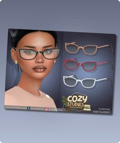 Sims 4 Accessory CC: Cozy Studies     Andy Glasses Mod Jacket, Knit Tights, Model Nails, Toddler Tops, Best Sims, Hair Food, Kids Earrings, Family Fashion, Beautiful Boots