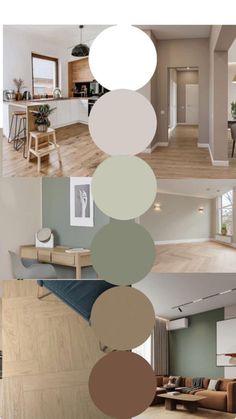 a collage of photos with different colors and furniture