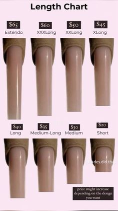 Nail Sizes Shape Chart Long, Nails Acrylic Size Chart, Square Nails Length Chart, Square Nail Sizes, Acrylic Nail Chart Length, Nails Acrylic Length Chart, Acrylic Nails Length Chart Square, Acrylic Nail Sizes Chart Length, Length Nails Chart