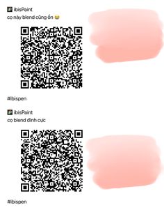 two pink and white squares with qr code on them, one has an image of a