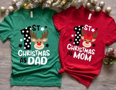 My First Christmas Shirt, First Christmas Mom Tee, First Christmas Dad Shirt, 1st Christmas Matching Family Shirt, Custom Family Christmas * High quality and super soft, comfortable shirt. Made with top-of-the-line vinyl and pressed with a professional grade heat press. * Please check all color and size charts before place the order. Since all shirts are custom made based on your selection, I don't accept return or exchange unless there is an issue with your order. *We're working with different shirt brands based on the color/size availability. All shirts we use are soft style, not heavy cotton. Solid colors are all cotton and heather colors are cotton/poly blend. (there may be exceptions) *Our Sweatshirt 70% SoftLume combed and ring-spun cotton, 30% polyester fleece- with 100% SoftLume co My First Christmas Matxhing Shirts, Baby Christmas Shirt, Matching Family Shirt, Papa Shirts, Cute Christmas Shirts, Christmas Matching, My First Christmas, Family Shirts Matching, Christmas Custom